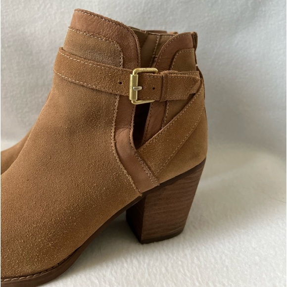 Sam Edelman Size 8 1/2M Caramel /Tan Suede Booties - Picture 8 of 16